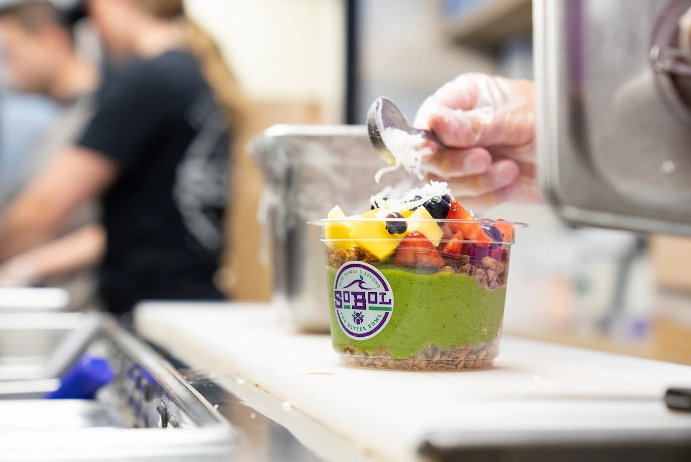 Kosher acai bowl at SoBol in Downtown Brooklen near the Barclays Center