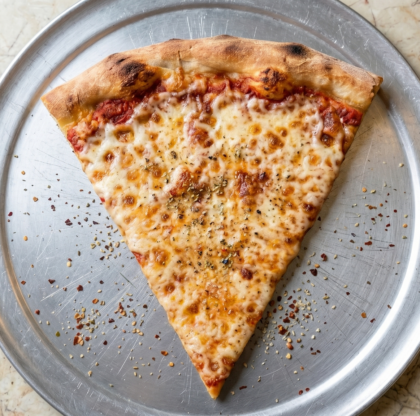 New York cheese pizza slice